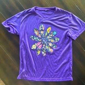 Purple Short Sleeve “Peace” T-shirt